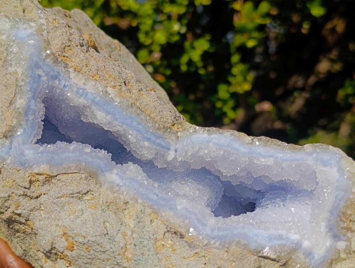 Natural XL Blue Lace Agate Geode Specimen x 1 From Nsanje, Malawi - Toprock Gemstones and Minerals 