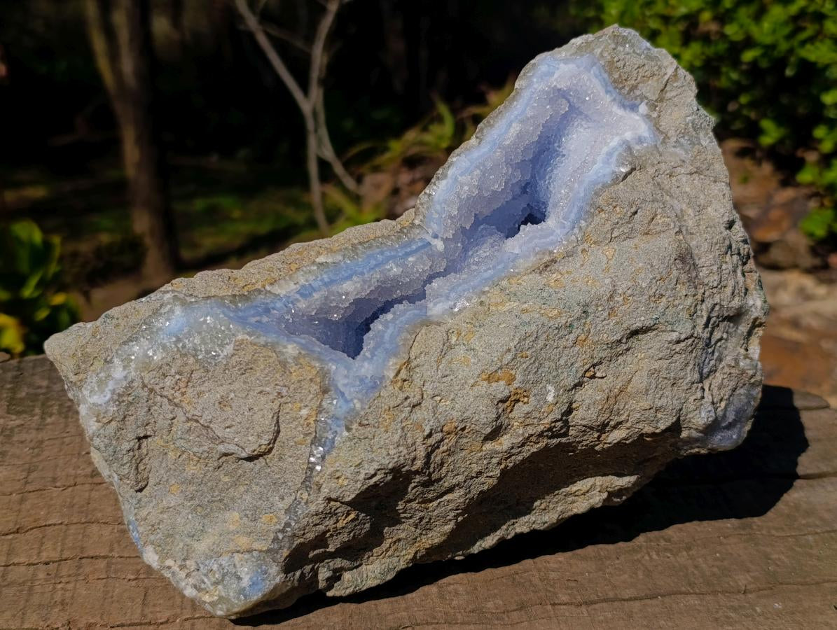Natural XL Blue Lace Agate Geode Specimen x 1 From Nsanje, Malawi - Toprock Gemstones and Minerals 