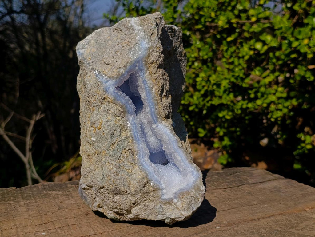 Natural XL Blue Lace Agate Geode Specimen x 1 From Nsanje, Malawi - Toprock Gemstones and Minerals 