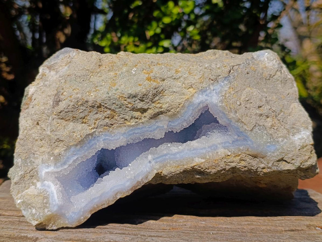 Natural XL Blue Lace Agate Geode Specimen x 1 From Nsanje, Malawi - Toprock Gemstones and Minerals 