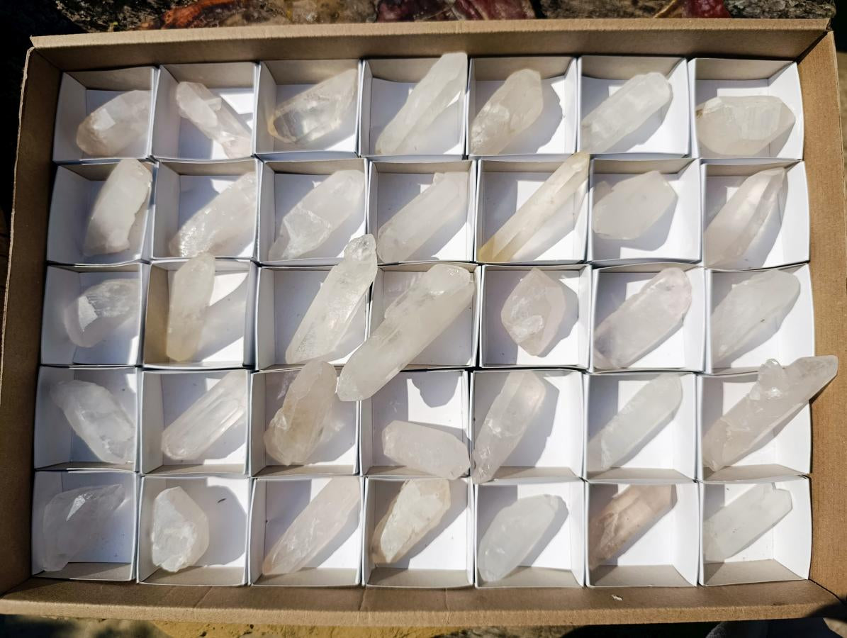 Natural Double Terminated Malagasy Quartz Crystals x 35 From Madagascar - Toprock Gemstones and Minerals 