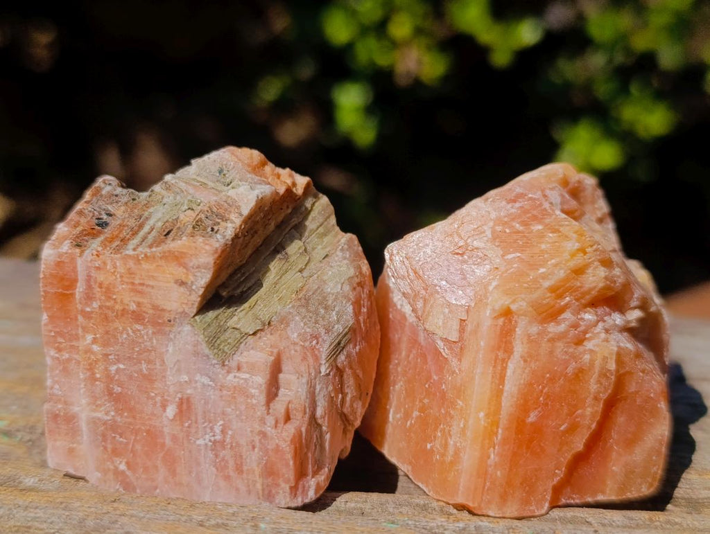 Natural Rhombohedral Sunset Orange Calcite Specimens x 24 From Spitzkop, Namibia - Toprock Gemstones and Minerals 