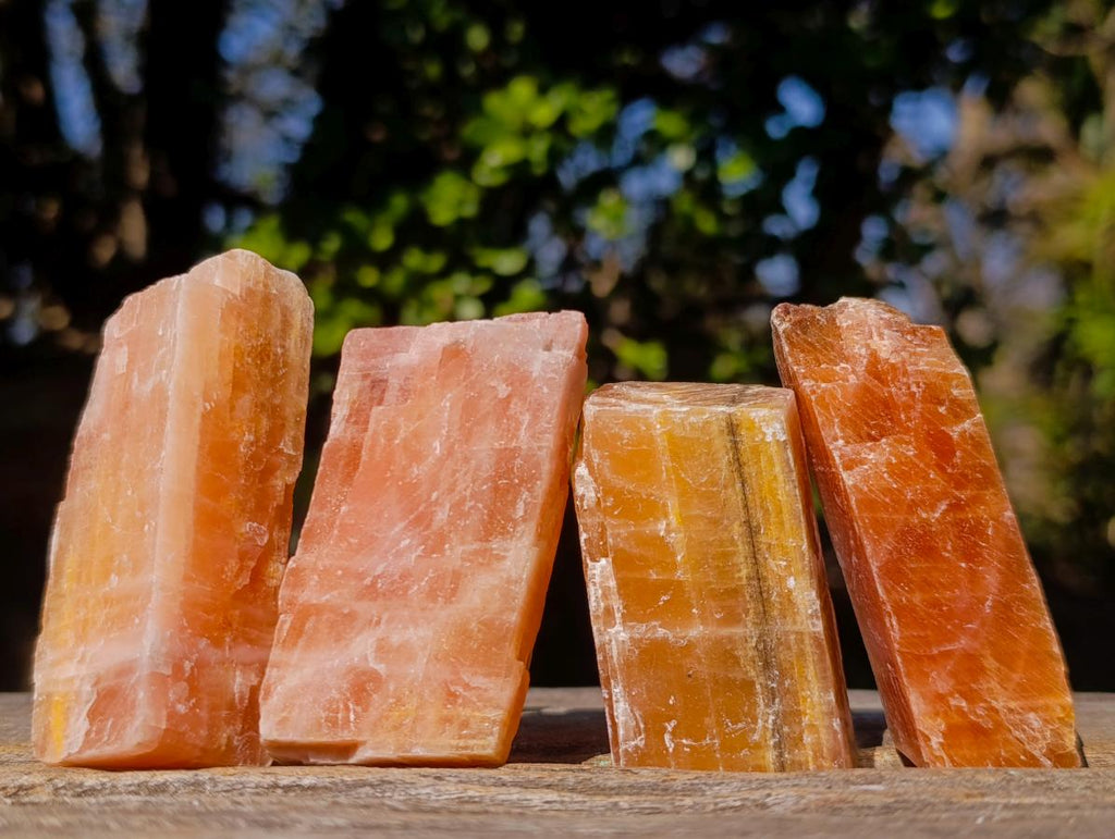 Natural Rhombohedral Sunset Orange Calcite Specimens x 24 From Spitzkop, Namibia - Toprock Gemstones and Minerals 