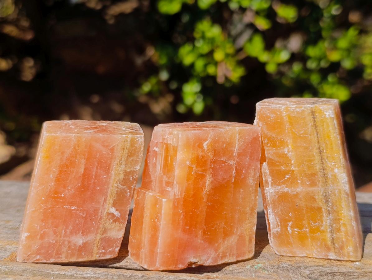 Natural Rhombohedral Sunset Orange Calcite Specimens x 24 From Spitzkop, Namibia - Toprock Gemstones and Minerals 