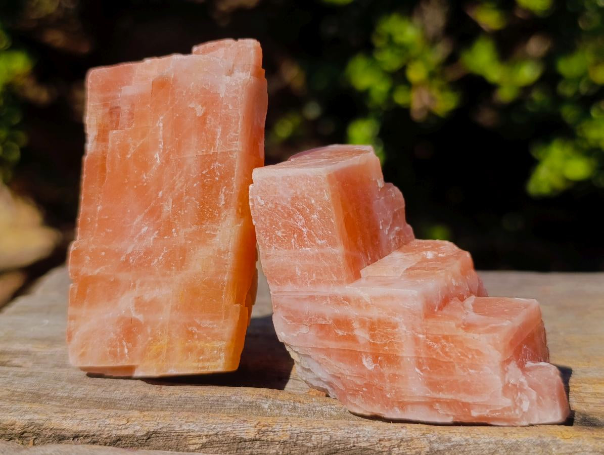 Natural Rhombohedral Sunset Orange Calcite Specimens x 24 From Spitzkop, Namibia - Toprock Gemstones and Minerals 