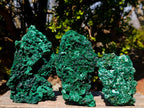 Natural Silky Malachite Specimens x 3 From Kasompe, Congo - Toprock Gemstones and Minerals 
