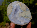 Polished and Natural Blue Lace Agate Standing Display Pieces x 5 From Nsanje, Malawi - Toprock Gemstones and Minerals 