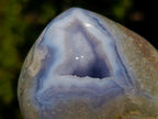 Polished and Natural Blue Lace Agate Standing Display Pieces x 5 From Nsanje, Malawi - Toprock Gemstones and Minerals 