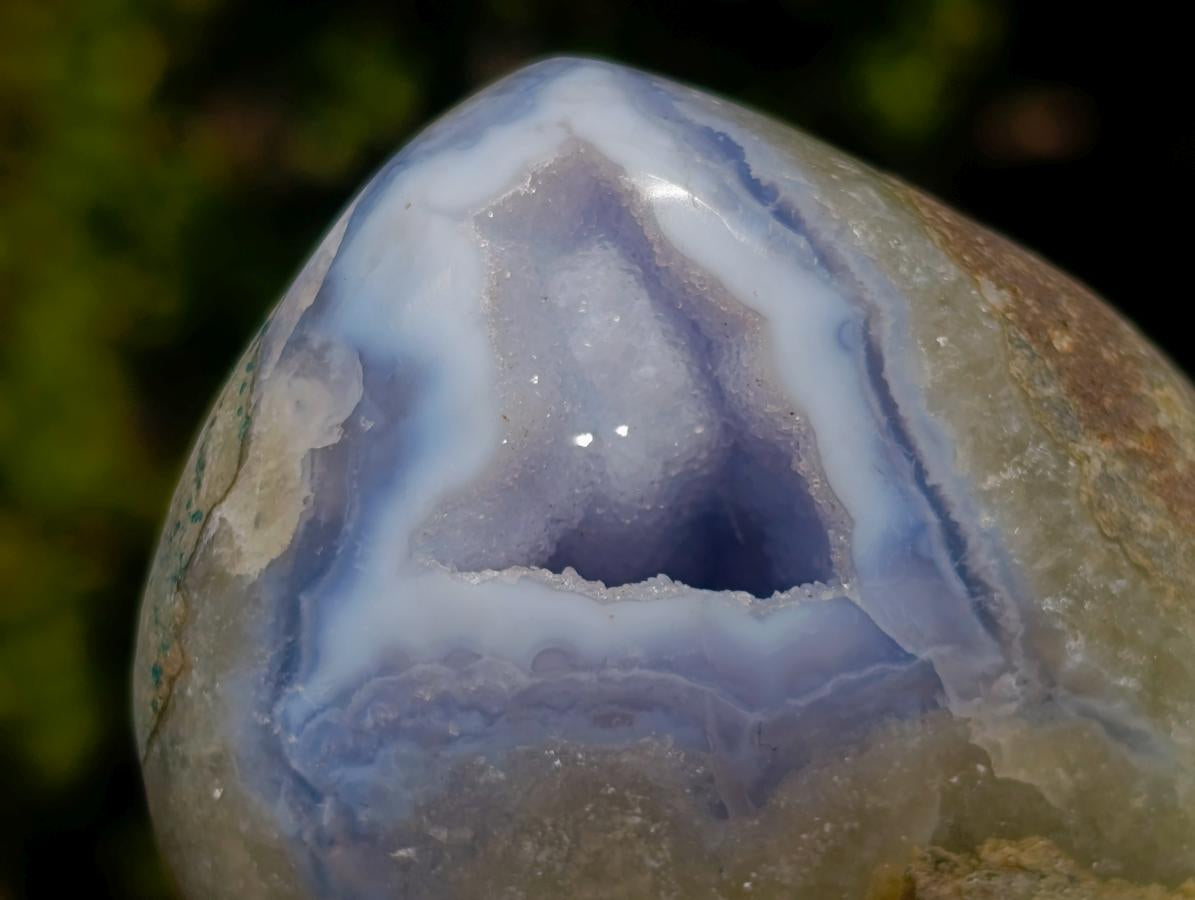 Polished and Natural Blue Lace Agate Standing Display Pieces x 5 From Nsanje, Malawi - Toprock Gemstones and Minerals 