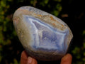 Polished and Natural Blue Lace Agate Standing Display Pieces x 5 From Nsanje, Malawi - Toprock Gemstones and Minerals 