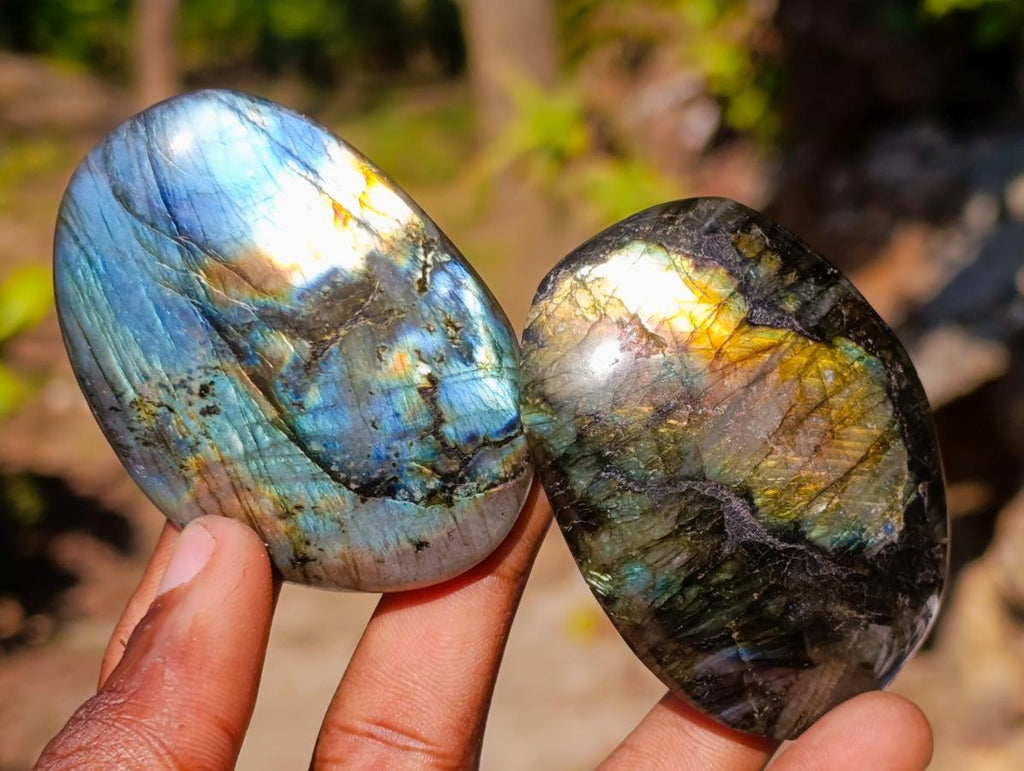 Polished Labradorite Palm Stones x 25 From Madagascar - Toprock Gemstones and Minerals 