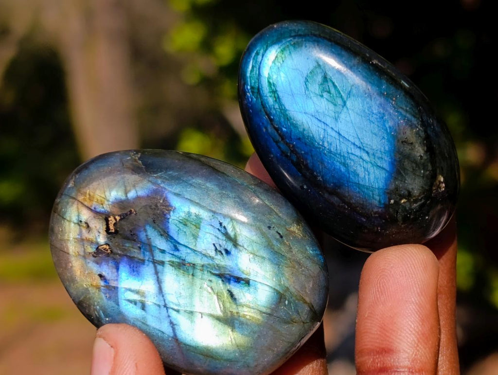 Polished Labradorite Palm Stones x 25 From Madagascar - Toprock Gemstones and Minerals 