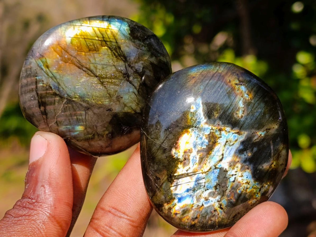 Polished Labradorite Palm Stones x 25 From Madagascar - Toprock Gemstones and Minerals 