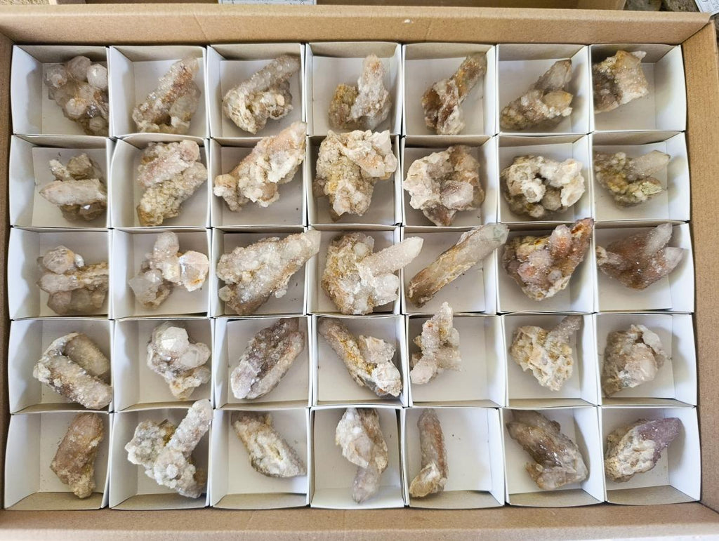 Natural Drusy Fairy Spirit Quartz Crystals and Clusters x 35 From Boekenhouthoek, South Africa - Toprock Gemstones and Minerals 
