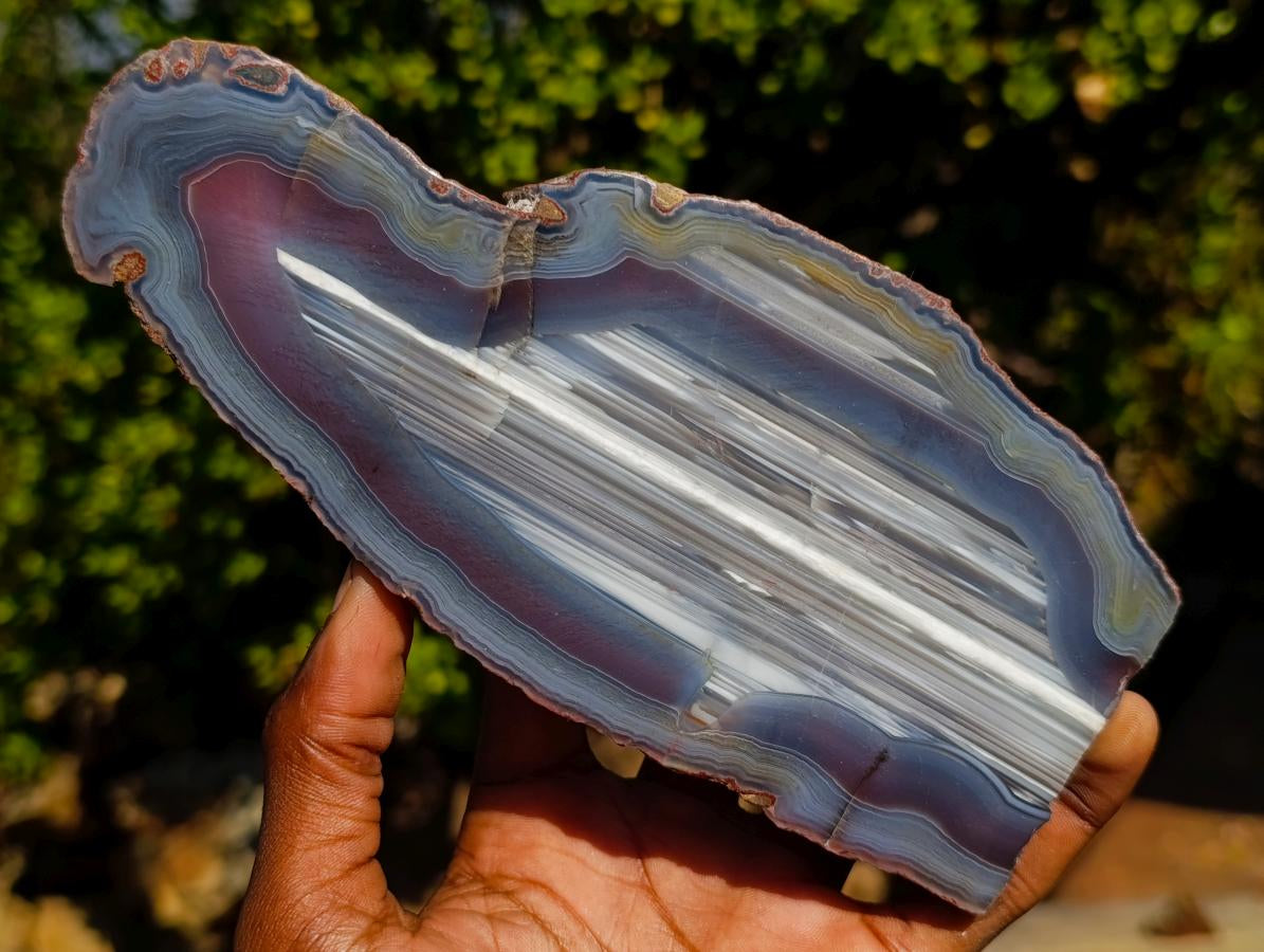Polished One Side Red Shashe River Agate Slices x 6 From Shashe River, Zimbabwe - Toprock Gemstones and Minerals 