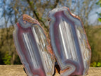 Polished One Side Red Shashe River Agate Slices x 6 From Shashe River, Zimbabwe - Toprock Gemstones and Minerals 