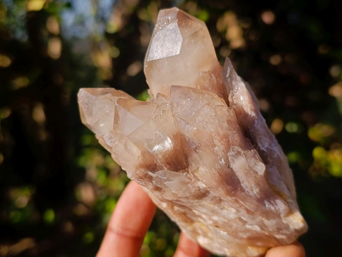 Natural Cascading White Phantom Smokey Luena Quartz Clusters x 6 From Luena, Congo - Toprock Gemstones and Minerals 
