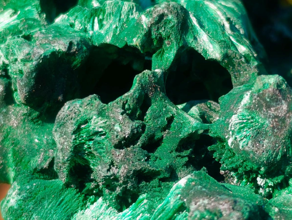 Natural Silky Malachite Specimens x 2 From Kasompe, Congo - Toprock Gemstones and Minerals 