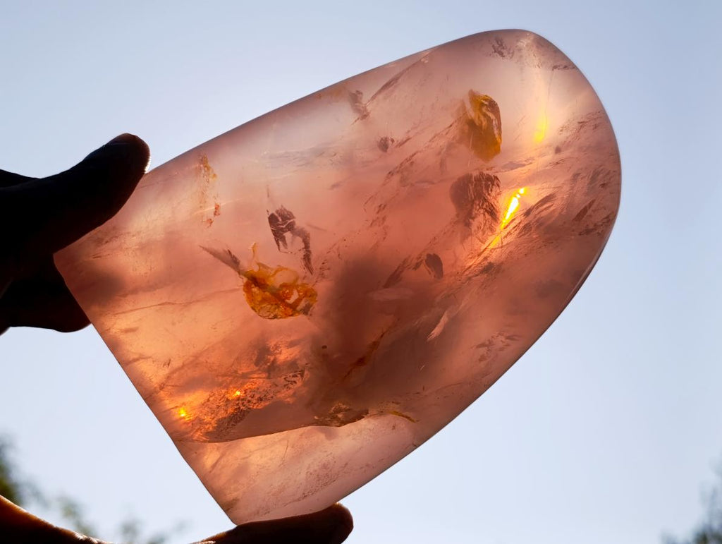 Polished Gemmy Rose Quartz Standing Display Pieces x 2 From Madagascar - Toprock Gemstones and Minerals 