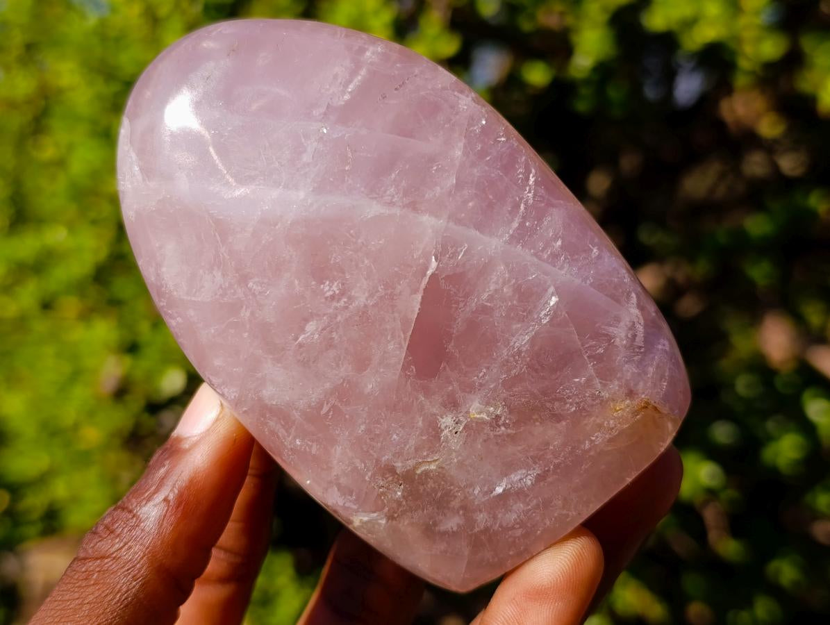 Polished Gemmy Rose Quartz Standing Display Pieces x 2 From Madagascar - Toprock Gemstones and Minerals 