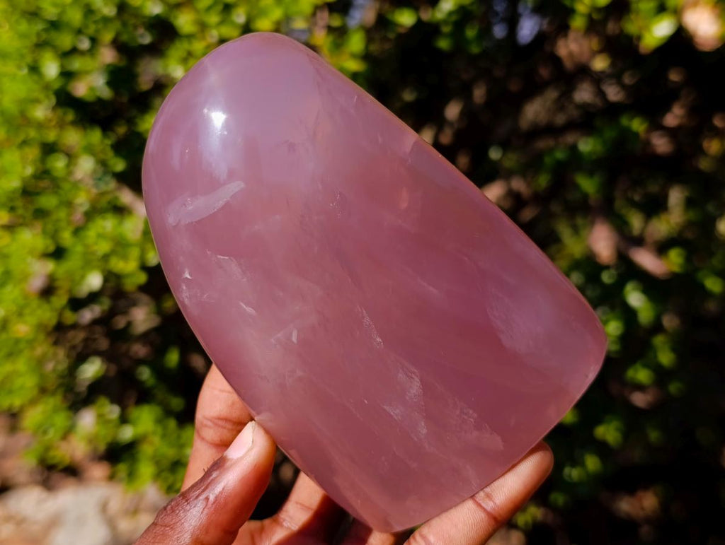 Polished Gemmy Rose Quartz Standing Display Pieces x 2 From Madagascar - Toprock Gemstones and Minerals 