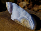 Polished and Natural Blue Lace Agate Free Forms and a Standing Display Piece x 3 From Nsanje, Malawi - Toprock Gemstones and Minerals 