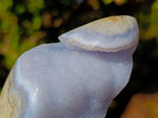 Polished and Natural Blue Lace Agate Free Forms and a Standing Display Piece x 3 From Nsanje, Malawi - Toprock Gemstones and Minerals 