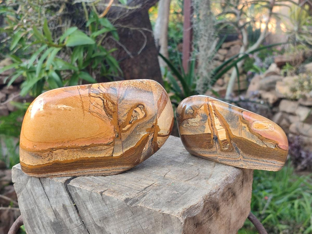 Polished Picture Stone Jasper Standing Display Pieces x 2 From Ais-Ais, Namibia - Toprock Gemstones and Minerals 