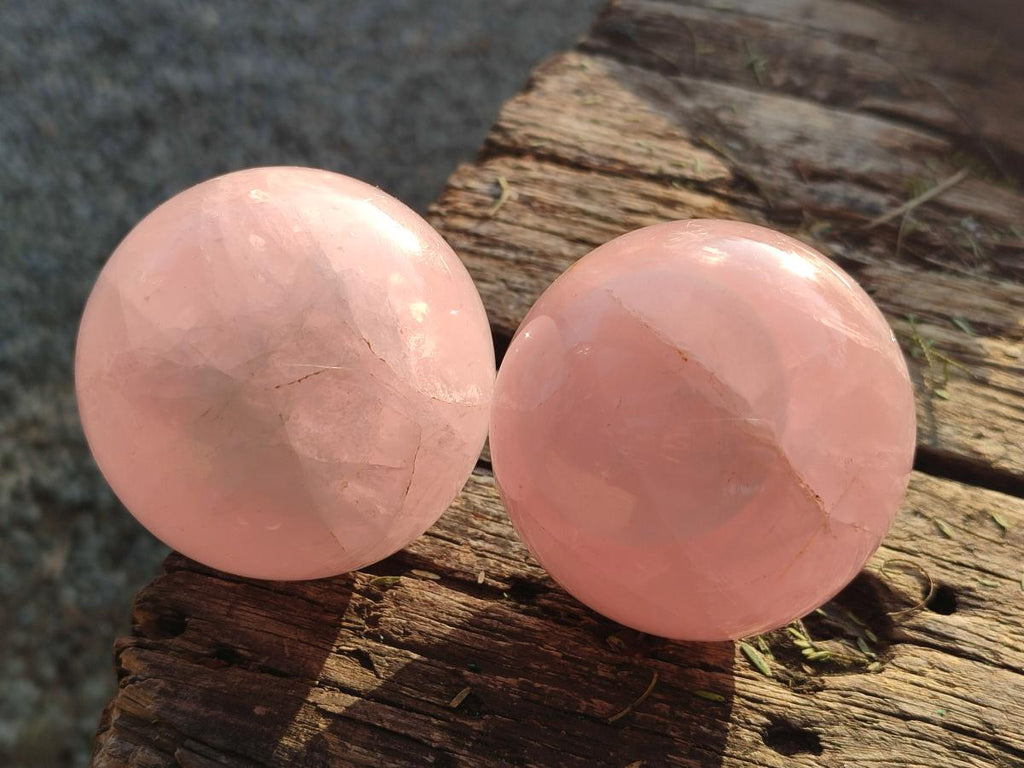 Polished Gemmy Rose Quartz Spheres x 4 From Madagascar - Toprock Gemstones and Minerals 