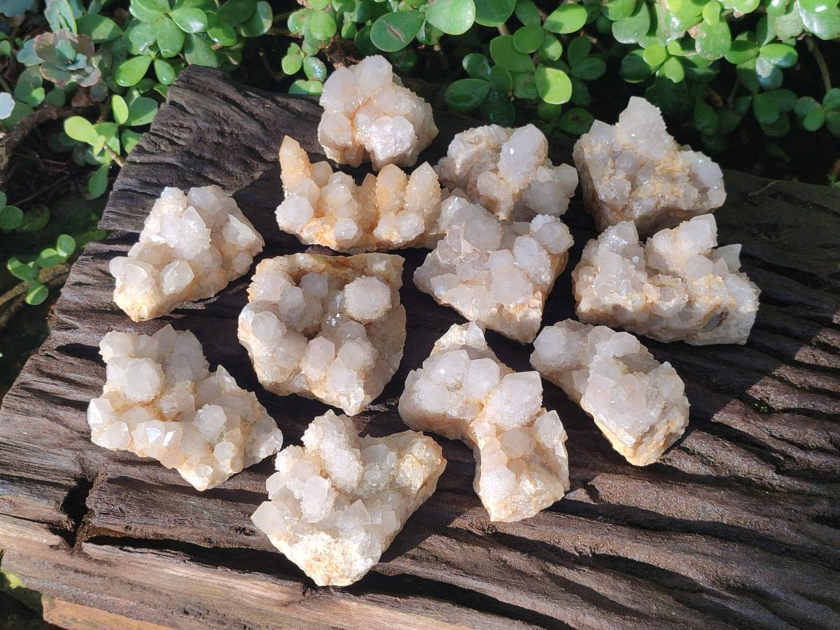 Natural White Spirit Quartz Clusters x 12 From Boekenhouthoek, South Africa - Toprock Gemstones and Minerals 