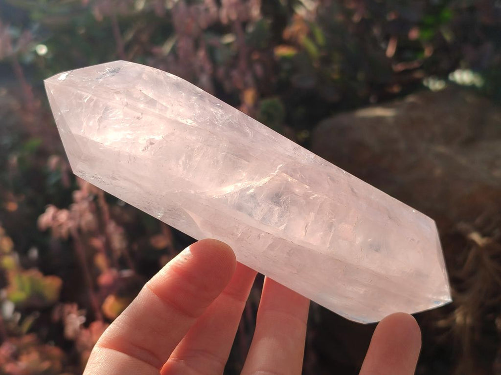 Polished Double Terminated Gemmy Rose Quartz Crystals x 6 From Madagascar - Toprock Gemstones and Minerals 