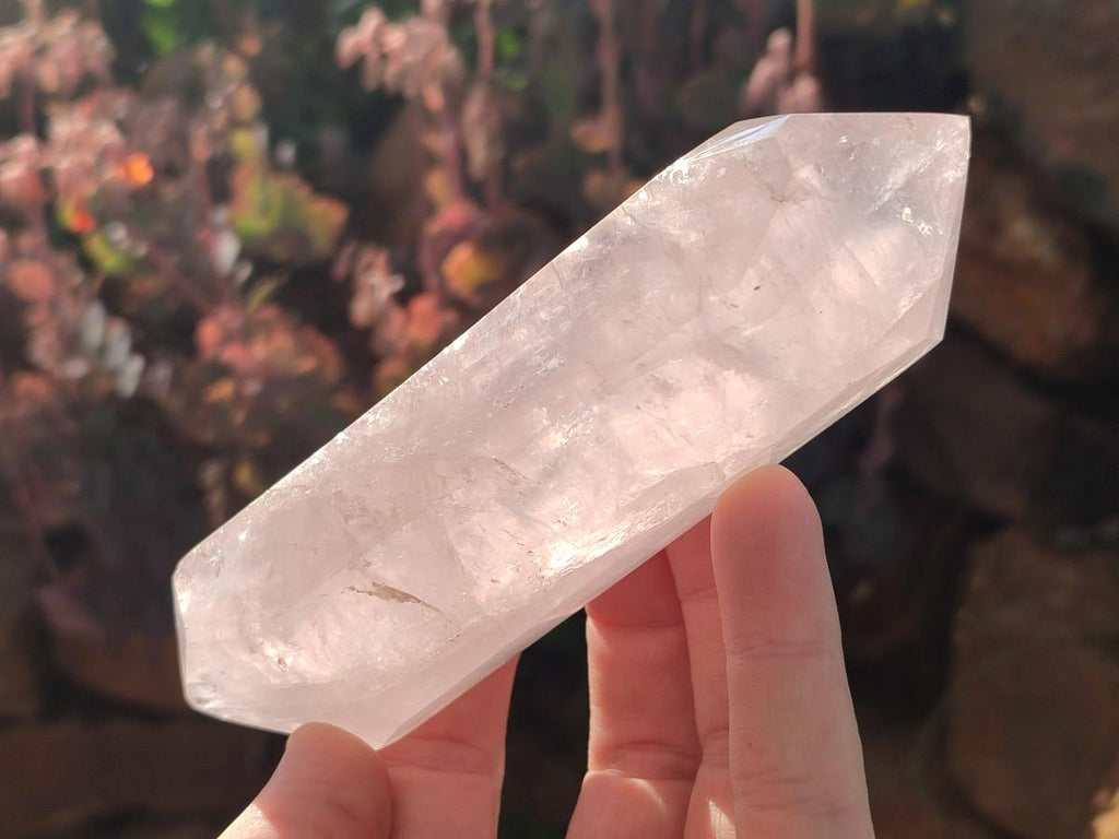 Polished Double Terminated Gemmy Rose Quartz Crystals x 6 From Madagascar - Toprock Gemstones and Minerals 