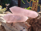 Polished Double Terminated Gemmy Rose Quartz Crystals x 6 From Madagascar - Toprock Gemstones and Minerals 