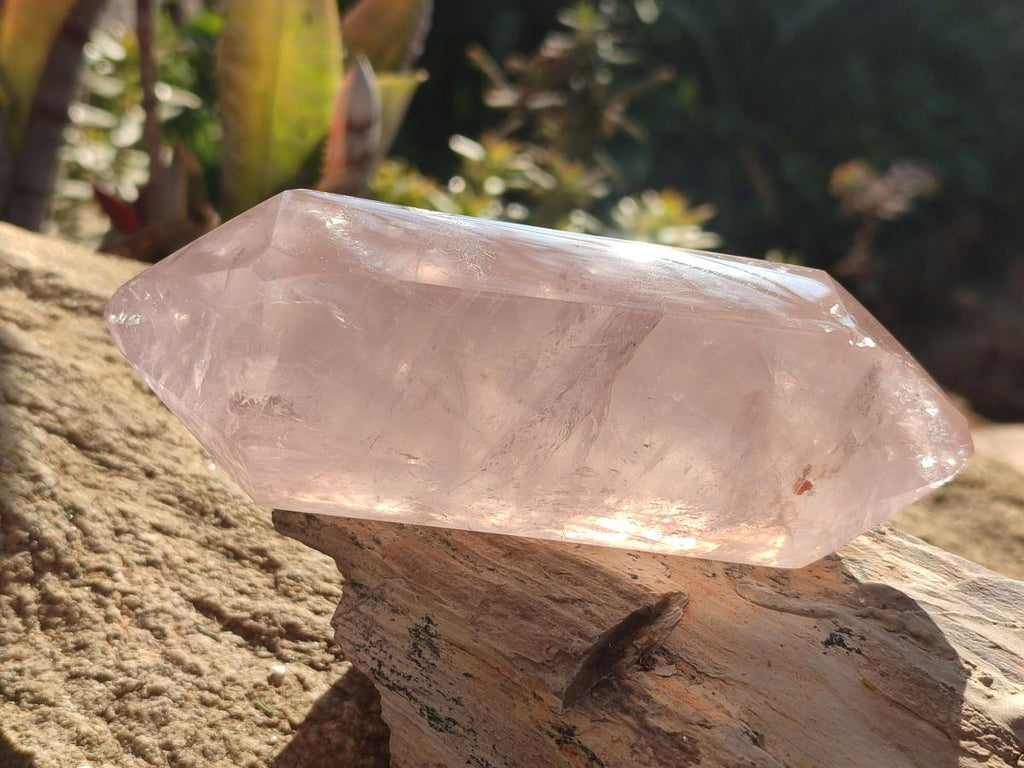 Polished Double Terminated Gemmy Rose Quartz Crystals x 6 From Madagascar - Toprock Gemstones and Minerals 
