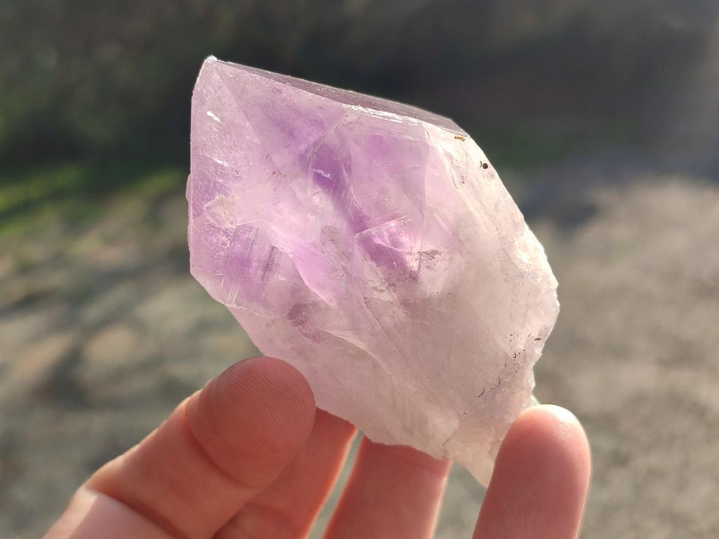 Natural Jacaranda Amethyst Single Crystals x 12 From Mumbwa, Zambia - Toprock Gemstones and Minerals 
