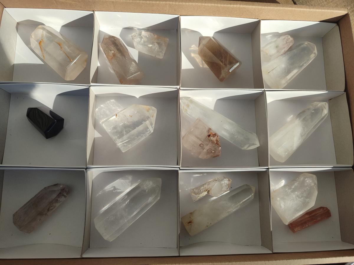 Polished Mix of Multi Mineral Crystals x 17 From Madagascar - Toprock Gemstones and Minerals 