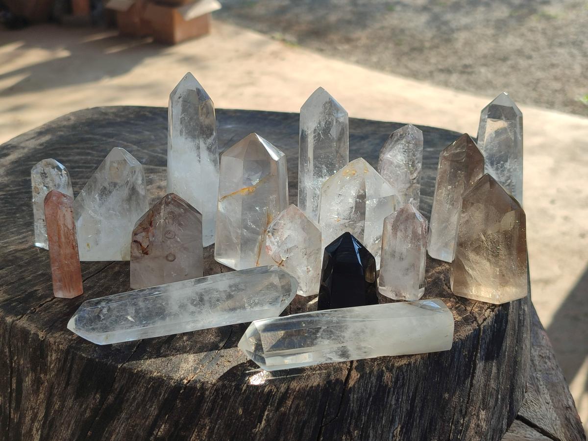 Polished Mix of Multi Mineral Crystals x 17 From Madagascar - Toprock Gemstones and Minerals 