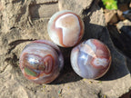 Polished Red Shashe River Banded Agate Spheres x 7 From Shashe River, Zimbabwe - Toprock Gemstones and Minerals 