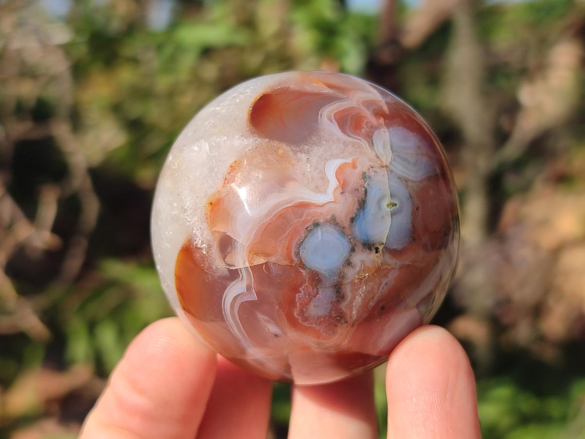 Polished Red Shashe River Banded Agate Spheres x 7 From Shashe River, Zimbabwe - Toprock Gemstones and Minerals 