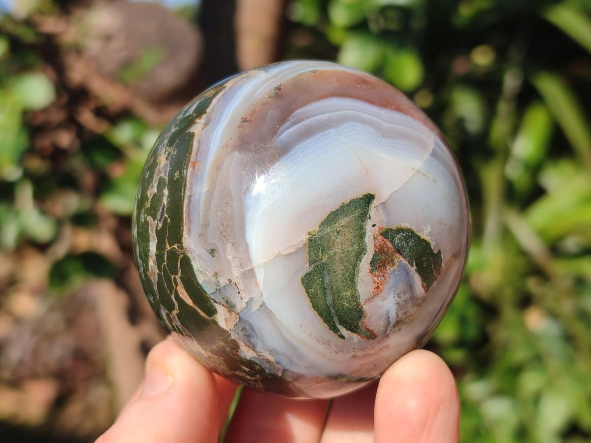 Polished Red Shashe River Banded Agate Spheres x 7 From Shashe River, Zimbabwe - Toprock Gemstones and Minerals 