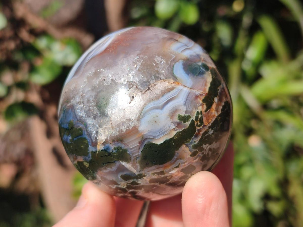 Polished Red Shashe River Banded Agate Spheres x 7 From Shashe River, Zimbabwe - Toprock Gemstones and Minerals 