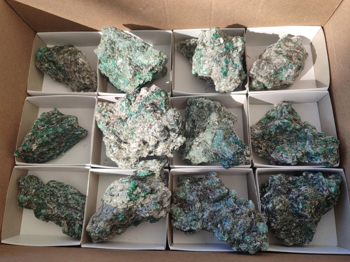 Natural Emerald Mica 'Mutokolite' Cobbed Specimens x 12 From Mutoko, Zimbabwe - Toprock Gemstones and Minerals 