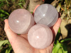 Polished Gemmy Rose and Lavender Quartz Spheres x 4 From Madagascar - Toprock Gemstones and Minerals 