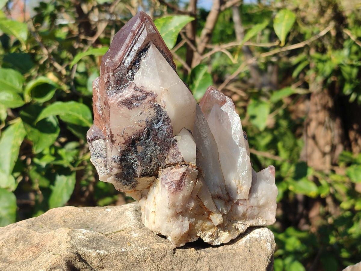 Natural Cabinet Size Red Hematoid Quartz Clusters x 2 From Karoi, Zimbabwe - Toprock Gemstones and Minerals 