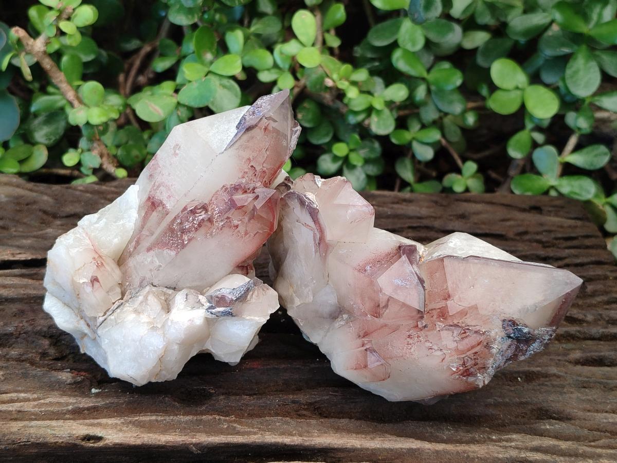 Natural Cabinet Size Red Hematoid Quartz Clusters x 2 From Karoi, Zimbabwe - Toprock Gemstones and Minerals 
