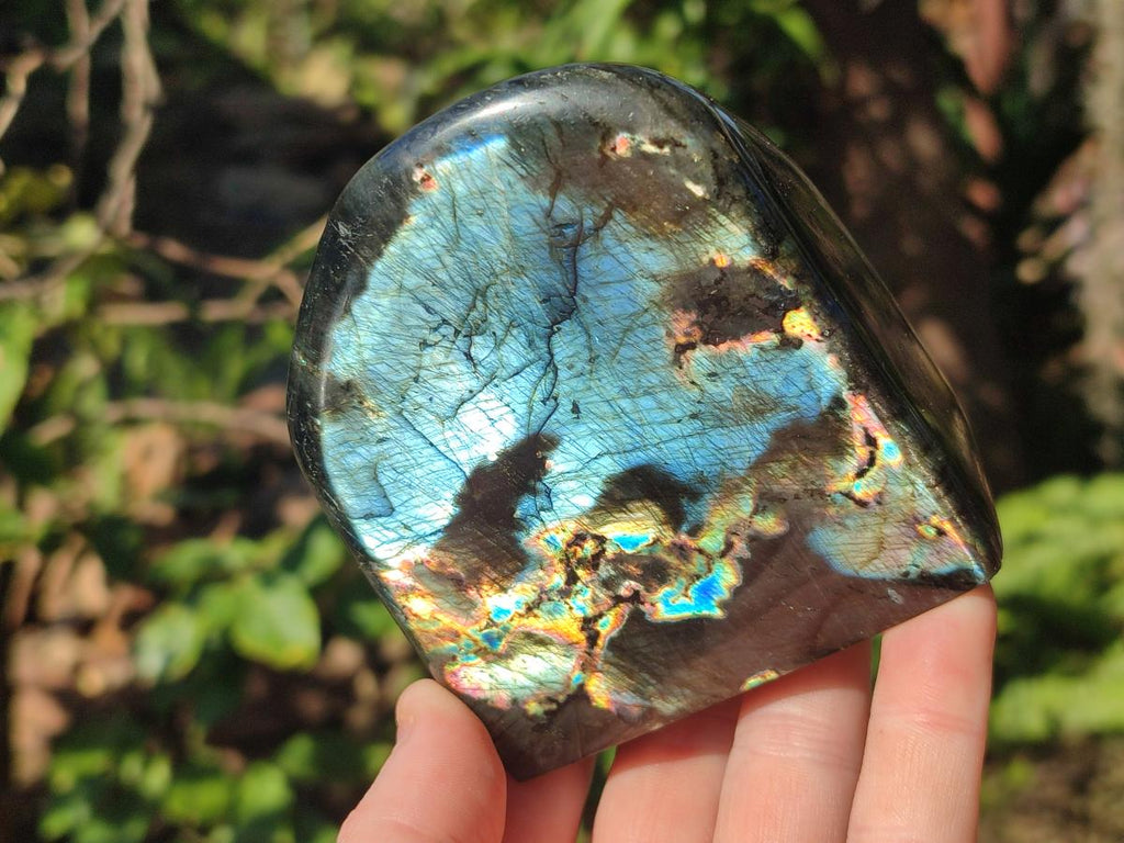 Polished Spectrolite Labradorite Standing Display Pieces x 3 From Madagascar - Toprock Gemstones and Minerals 