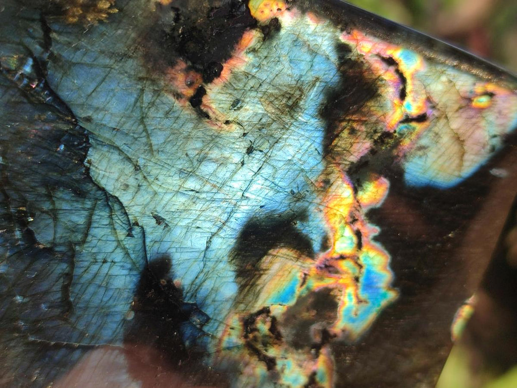 Polished Spectrolite Labradorite Standing Display Pieces x 3 From Madagascar - Toprock Gemstones and Minerals 