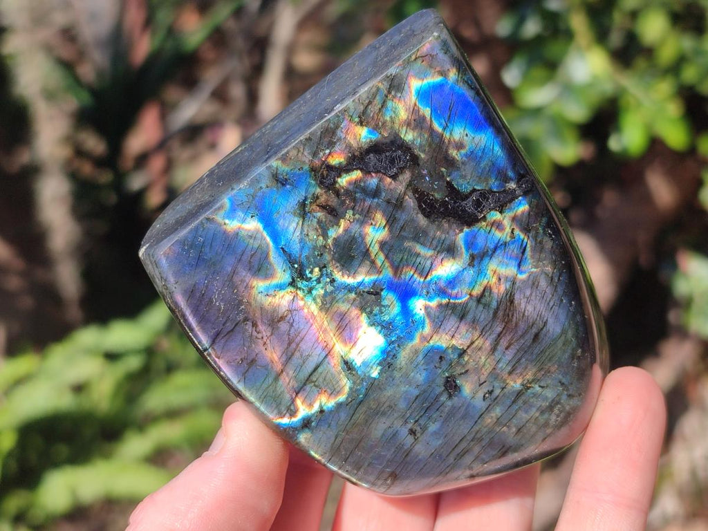 Polished Spectrolite Labradorite Standing Display Pieces x 3 From Madagascar - Toprock Gemstones and Minerals 