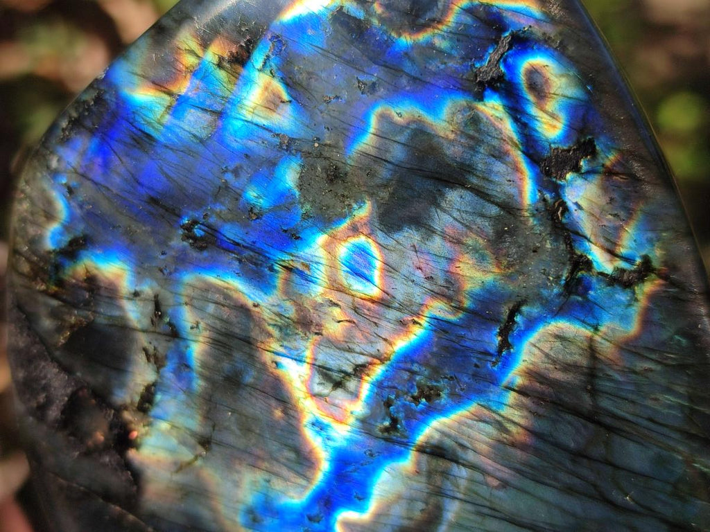 Polished Spectrolite Labradorite Standing Display Pieces x 3 From Madagascar - Toprock Gemstones and Minerals 
