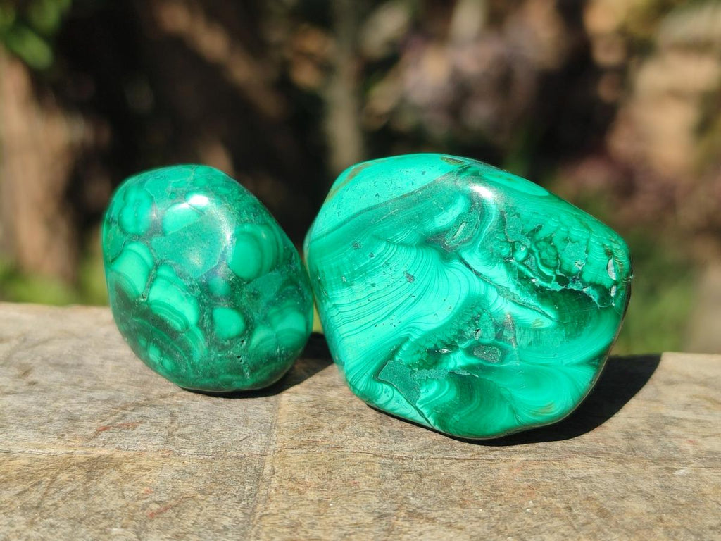 Polished Flower Banded Malachite Free Forms x 35 From Congo - Toprock Gemstones and Minerals 